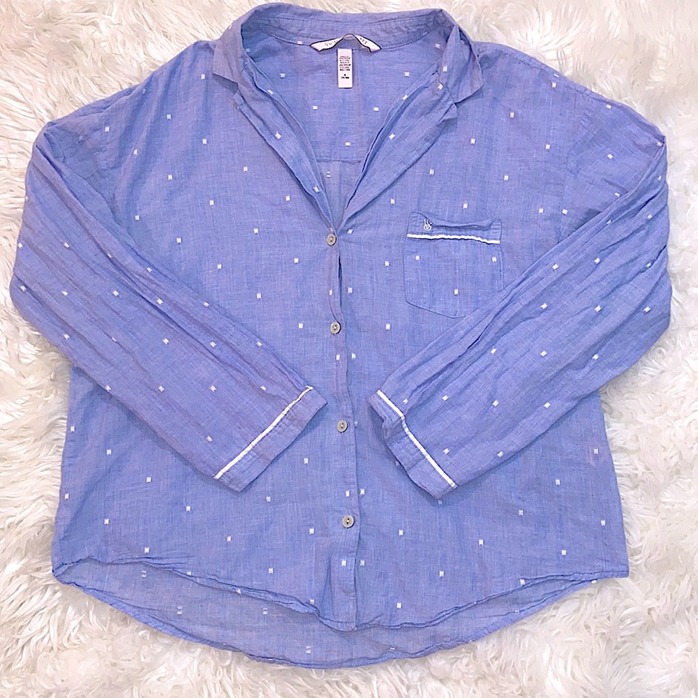 Victoria’s Secret Soft 100% Cotton Button Down PJ Top Medium